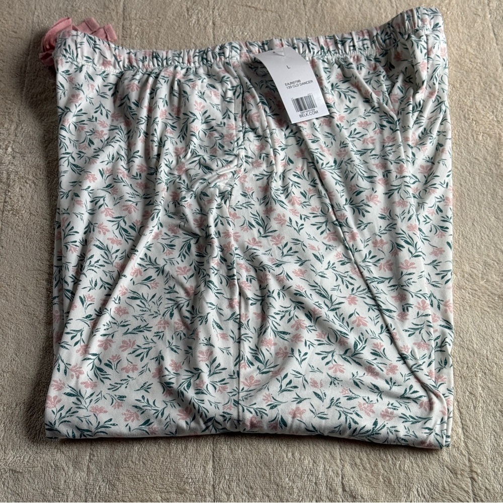 New Directions Floral Pajama Pants with Pink Accents Size L - Picture 4 of 10